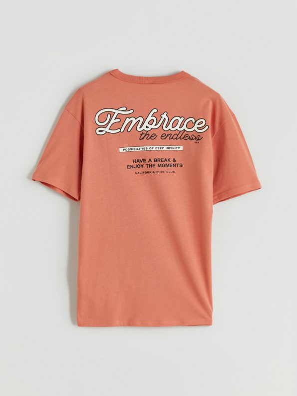 LCW Kids Orange Crew Neck T-Shirt for Boys