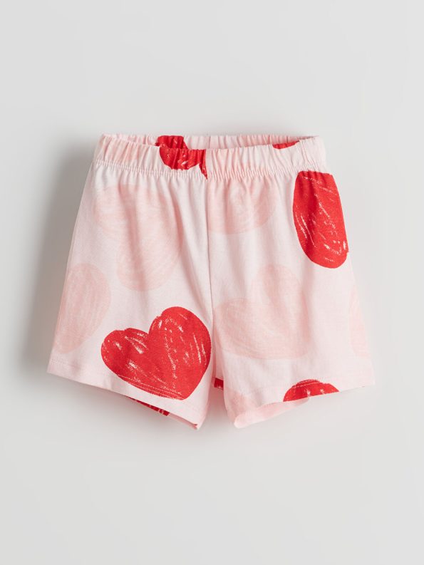LCW Baby Pink Heart Print Girls' Pajama Set