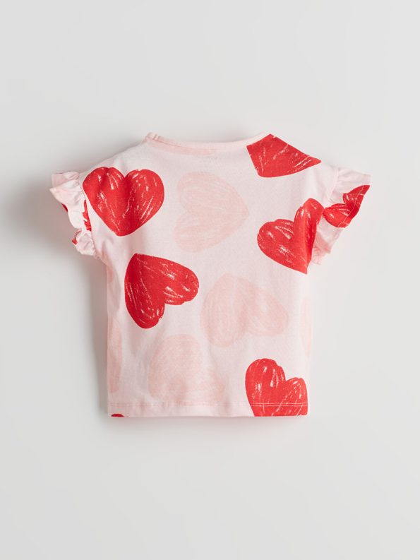 LCW Baby Pink Heart Print Girls' Pajama Set