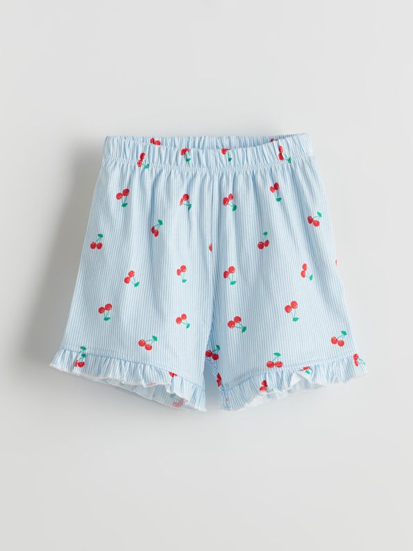 LCW Baby Ecru Cherry Printed Girl's Pajama Set