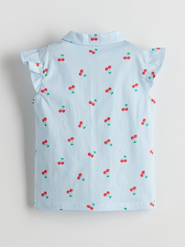 LCW Baby Ecru Cherry Printed Girl's Pajama Set