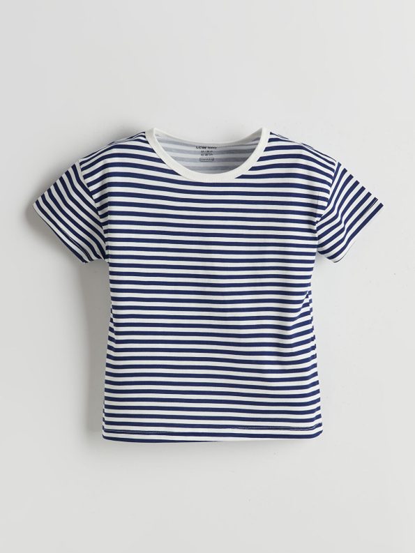LCW Baby Cream Striped Short Sleeve Pajama Top