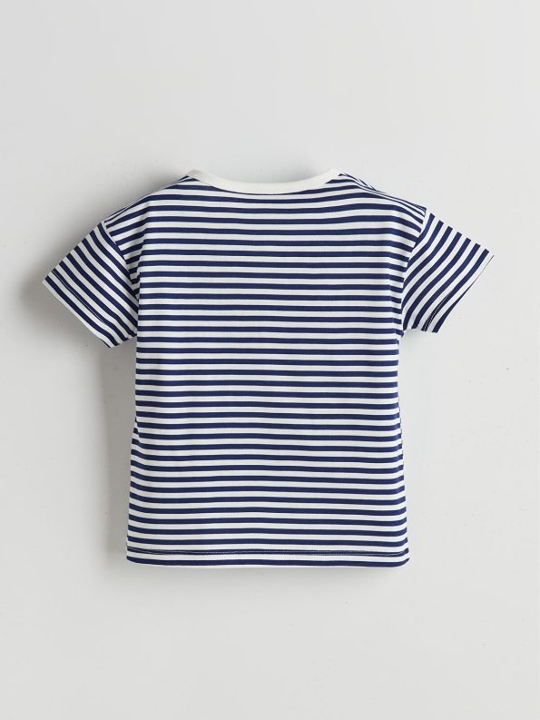 LCW Baby Cream Striped Short Sleeve Pajama Top
