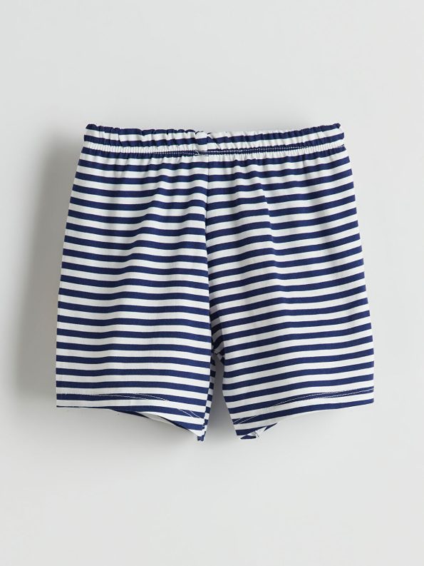 LCW Baby Cream Elastic Waist Cotton Shorts for Boys