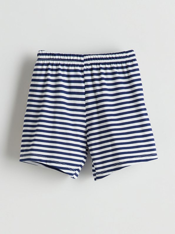 LCW Baby Cream Elastic Waist Cotton Shorts for Boys