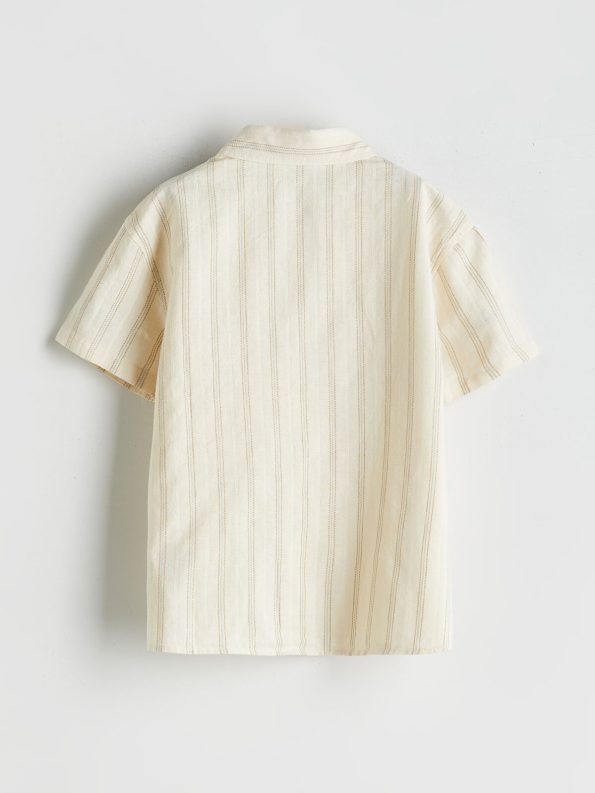 LCW Kids Beige Striped Boys' Shirt and Shorts Set