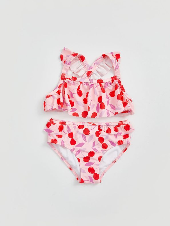 LCW Kids Pink Cherry Print Girls Bikini Set