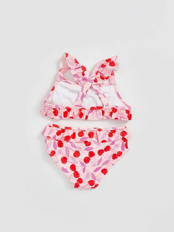 LCW Kids Pink Cherry Print Girls Bikini Set