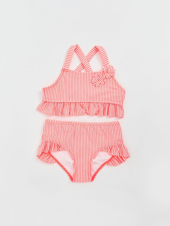 LCW Kids Orange Striped Girls' Bikini Set