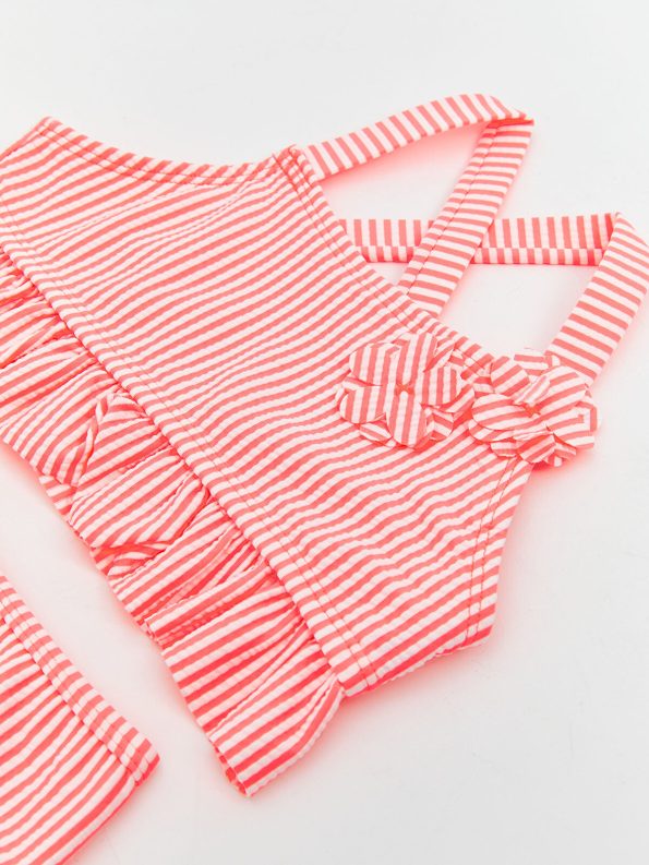 LCW Kids Orange Striped Girls' Bikini Set