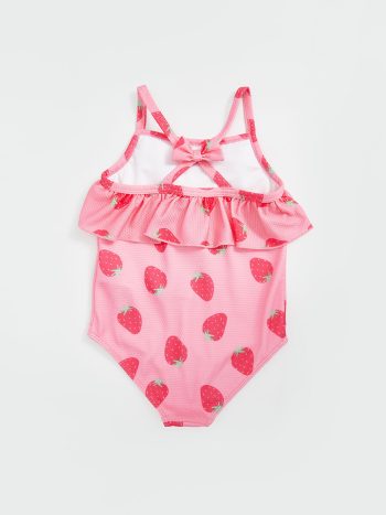 LCW Kids Pink Strawberry Print Girls' Swimsuit
