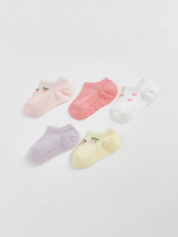 Striped Girl Baby Socks Set of 5
