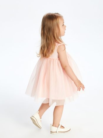 LCW Baby Pink Peter Pan Collar Tulle Dress