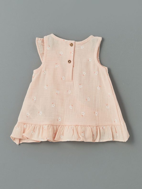 LCW Baby Pink Bicycle Neck Printed Girl Baby Blouse and Leggings Set