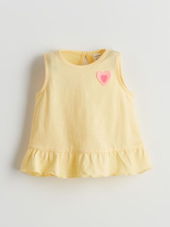LCW Baby Heart Print Girl's Blouse and Shorts Set
