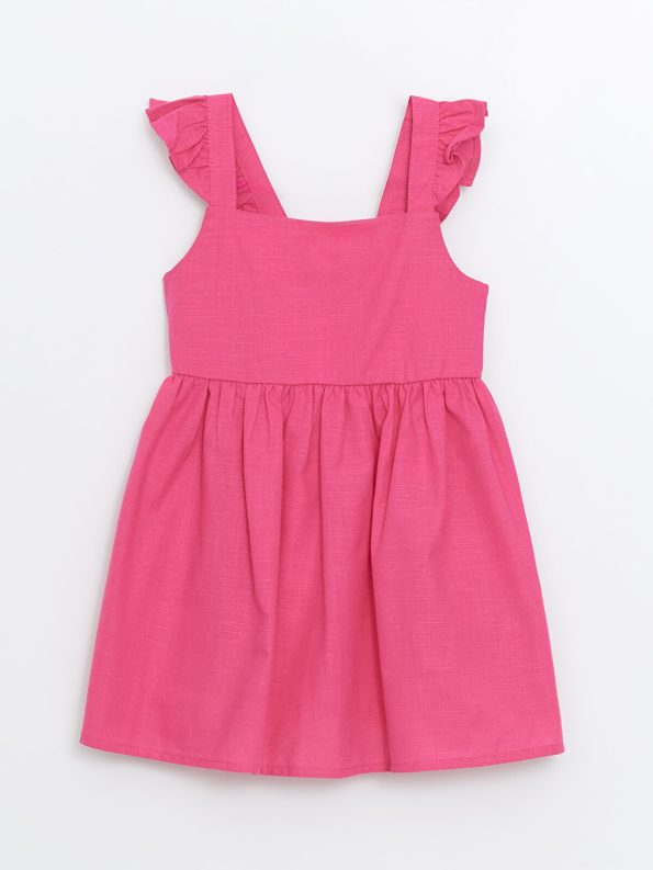 LCW ECO Fuchsia Square Neck Baby Dress