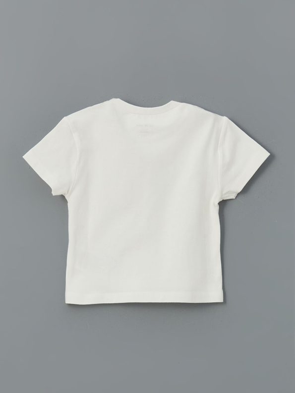 LCW Baby Cream Printed Boys T-Shirt and Leggings Set