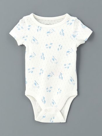 LCW Baby Cream Boys' Bodysuit, Pants, and Bib Set