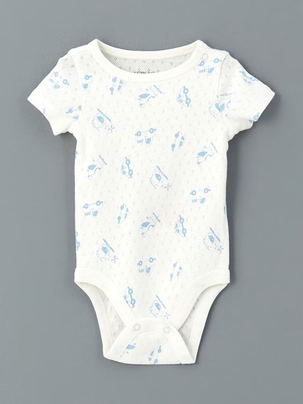 LCW Baby Cream Boys' Bodysuit, Pants, and Bib Set
