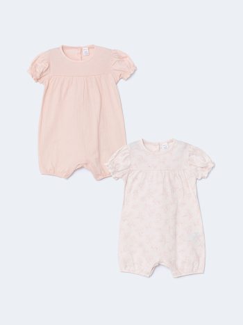 LCW Baby Cream Cotton Bicycle Neck Baby Girl Romper Set
