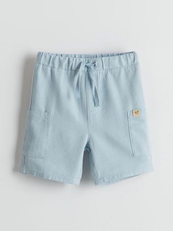 LCW Kids Blue Elastic Waist Pocket Cargo Shorts for Boys