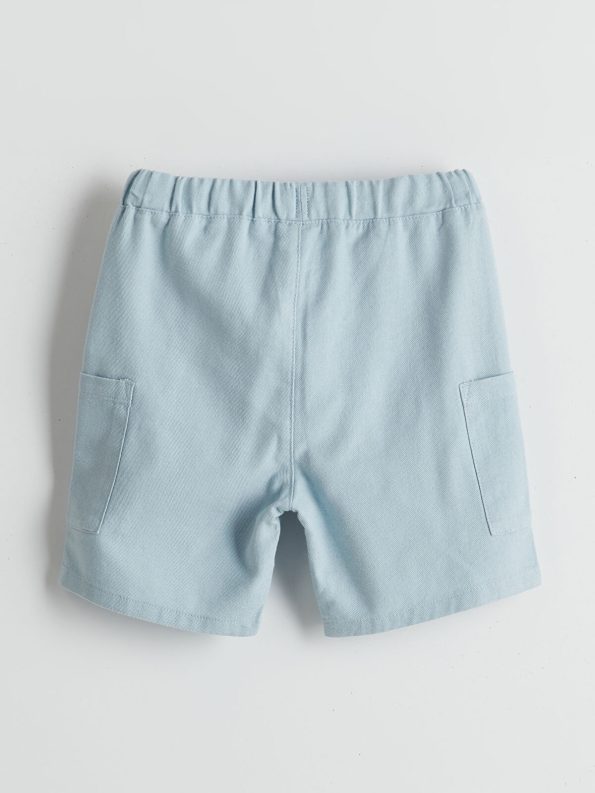 LCW Kids Blue Elastic Waist Pocket Cargo Shorts for Boys