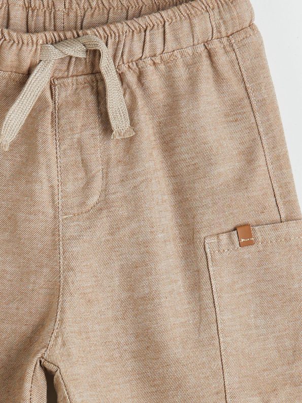 LCW Kids Brown Elastic Waist Pocket Cargo Shorts for Boys