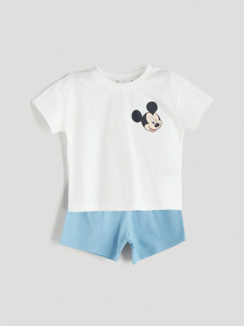 LCW Baby Mickey Mouse Printed Baby Boy Short Set