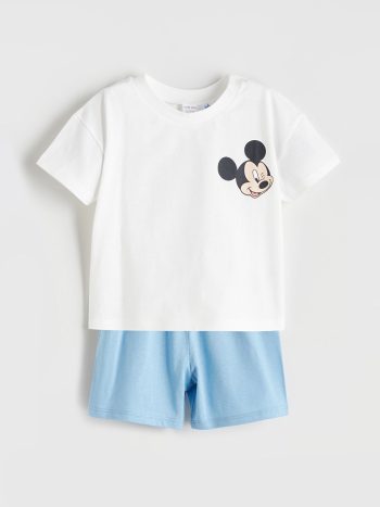 LCW Baby Mickey Mouse Printed Baby Boy Short Set
