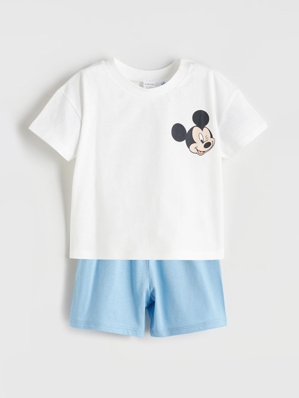 LCW Baby Mickey Mouse Printed Baby Boy Short Set