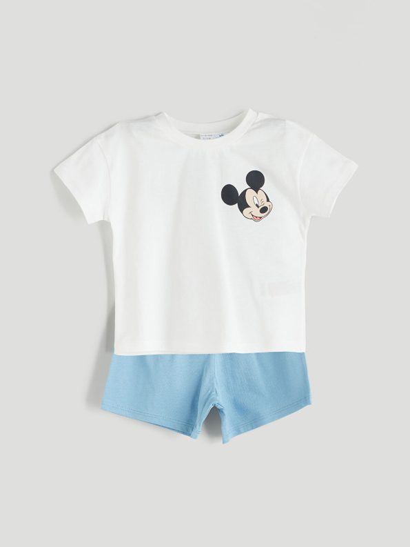 LCW Baby Mickey Mouse Printed Baby Boy Short Set