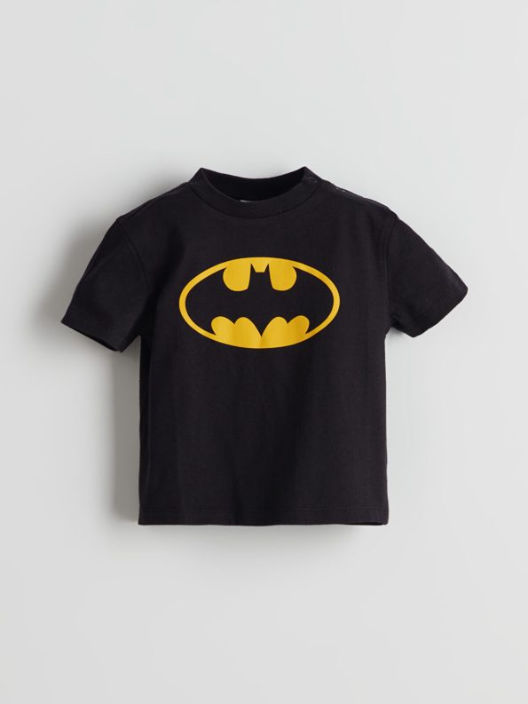 LCW Baby Black Batman Print Boys' Shorts Set