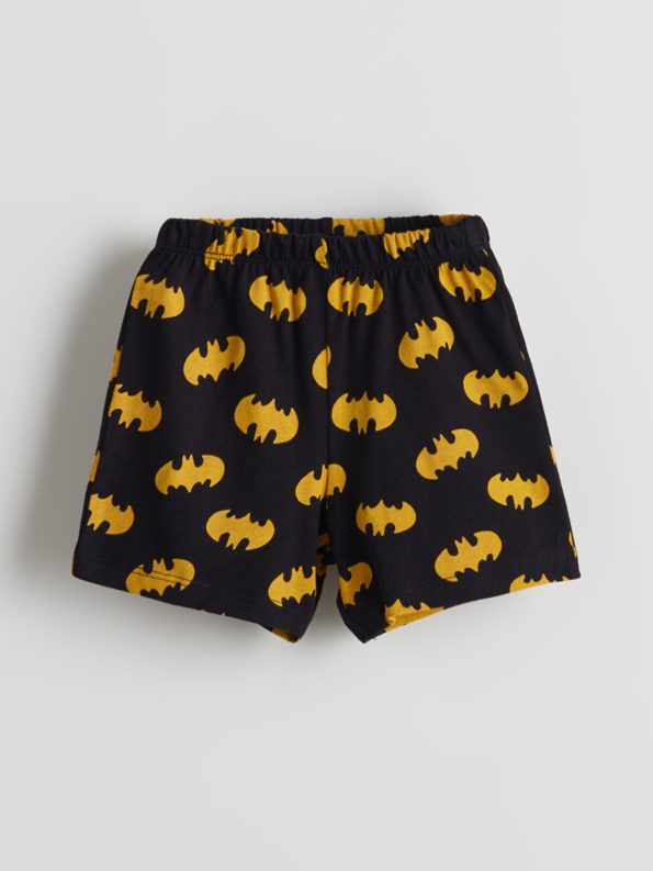 LCW Baby Black Batman Print Boys' Shorts Set