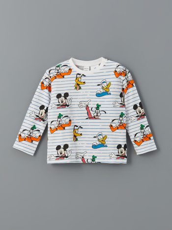 LCW Baby Cream Mickey Mouse Printed Baby Pajama Set