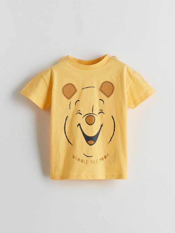 LCW Baby Yellow Winnie The Pooh Printed Boys T-Shirt and Shorts Set