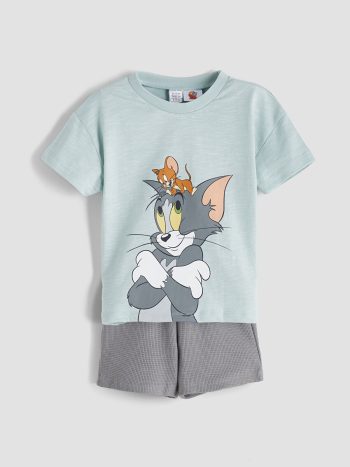 Tom and Jerry Printed Baby Boys' T-Shirt and Shorts Set
