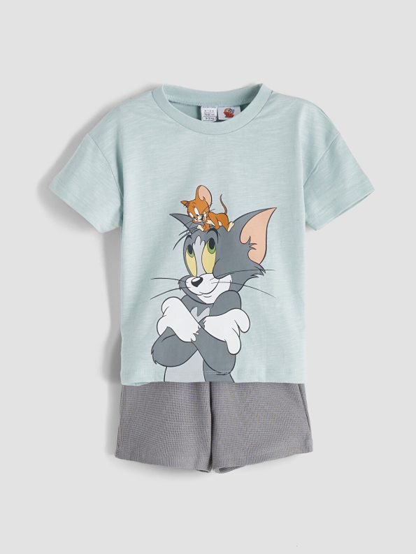 Tom and Jerry Printed Baby Boys' T-Shirt and Shorts Set