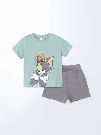 Tom and Jerry Printed Baby Boys' T-Shirt and Shorts Set