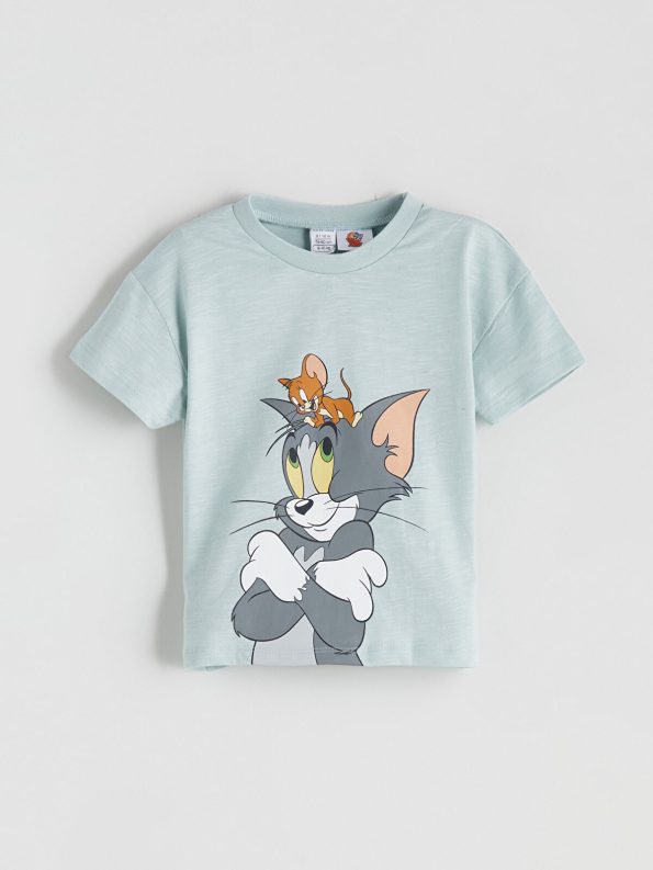 Tom and Jerry Printed Baby Boys' T-Shirt and Shorts Set