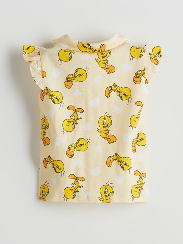 LCW Baby Tweety Print Girls' Shorts Pajama Set