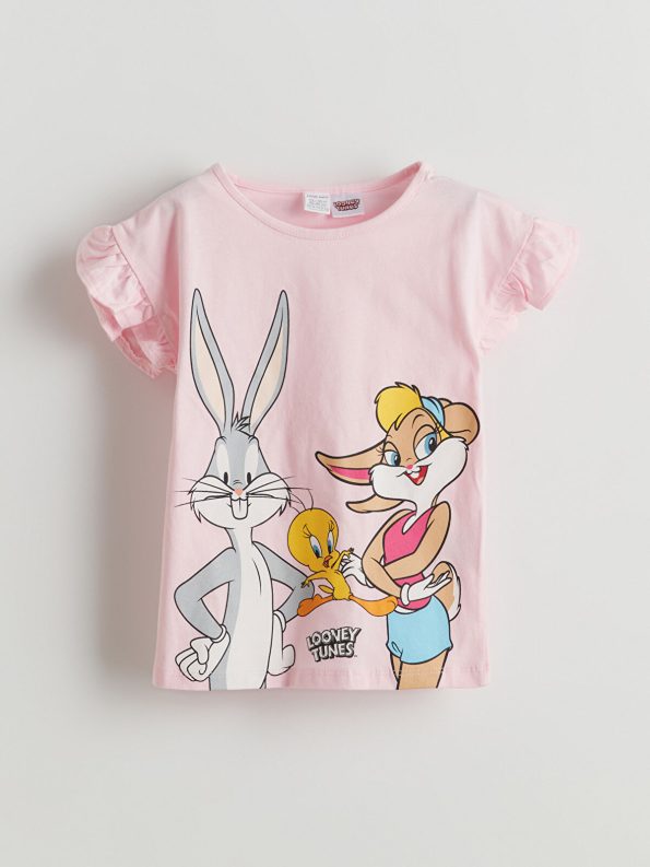 LCW Baby Pink Bugs Bunny Printed Girl Baby Pajama Set
