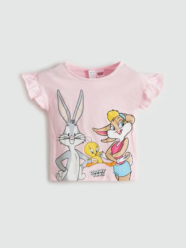 LCW Baby Pink Bugs Bunny Printed Girl Baby Pajama Set