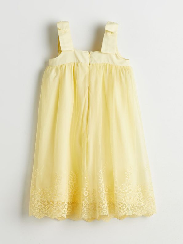LCW Kids Yellow Square Neck Dress for Girls