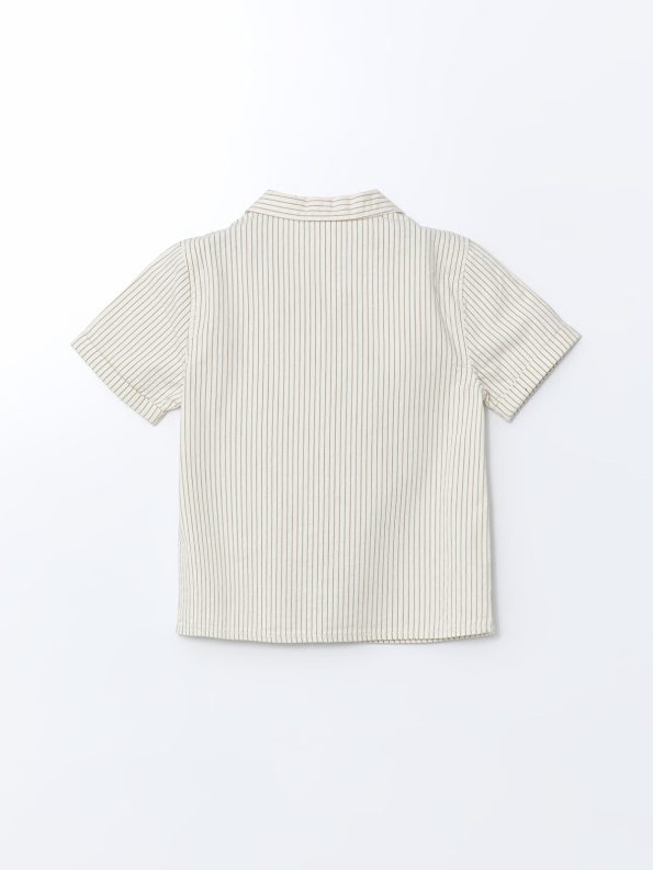 LCW Kids Beige Striped Boys' Linen Shirt