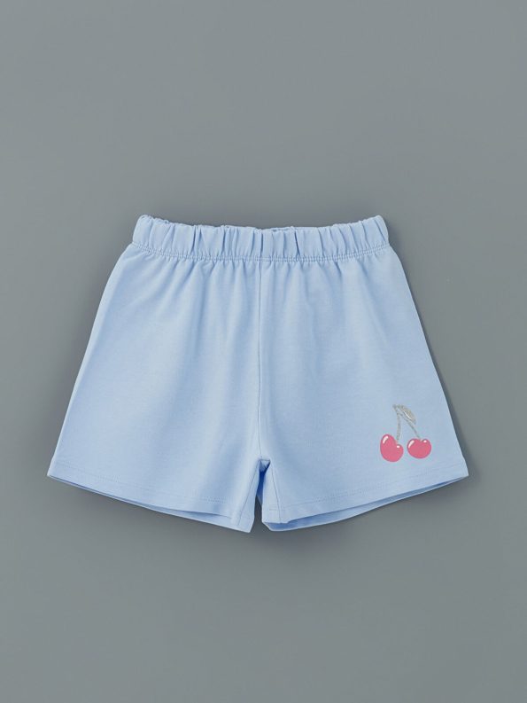 LCW Kids Cream Elastic Waist Girls' Shorts Set