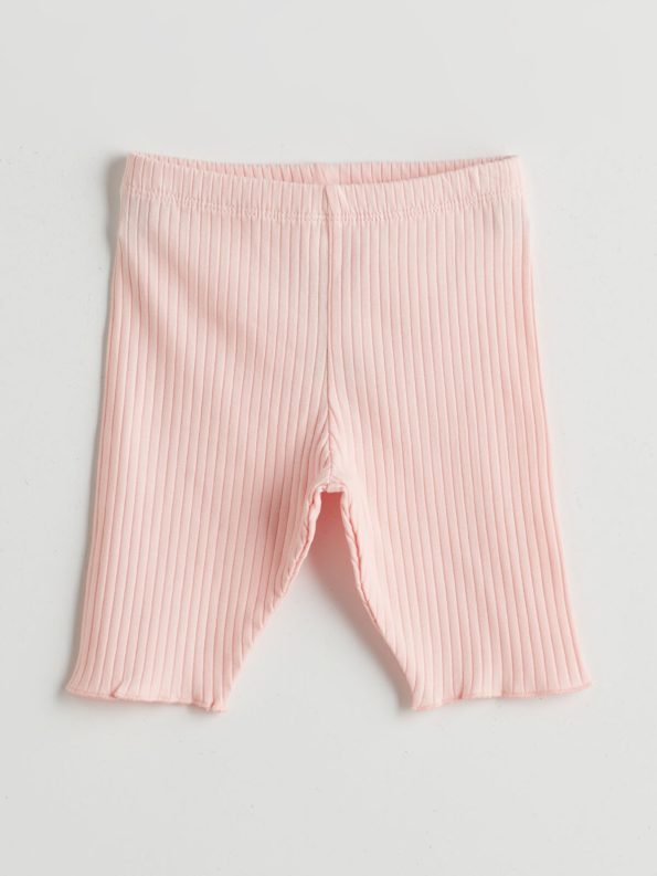 LCW Baby Pink Bicycle Neck Girl Baby Blouse and Leggings Set