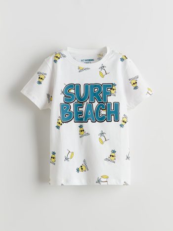 Boys' Printed Crew Neck T-Shirt and Shorts Set