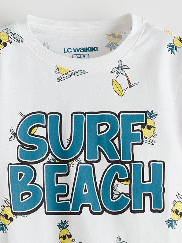 Boys' Printed Crew Neck T-Shirt and Shorts Set