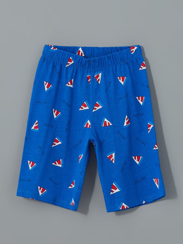 LCW Kids White Printed Boys Pajama Set with Shorts
