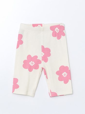 LCW Baby Pink Floral Ribbed Leggings Set for Girls